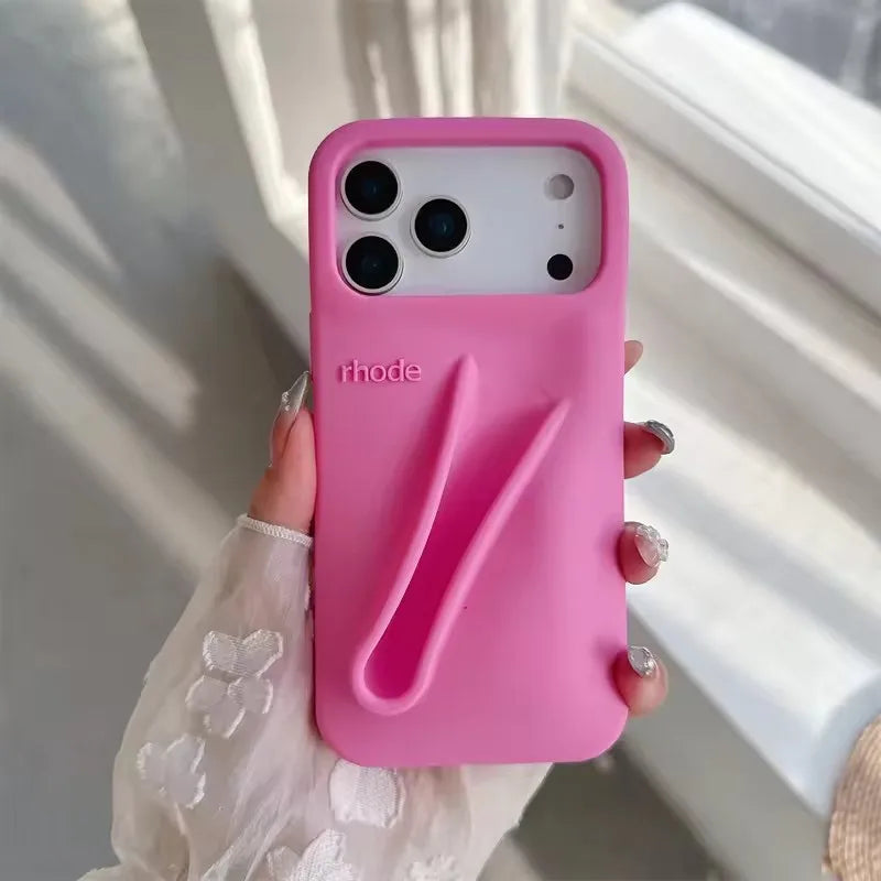 Ribbon Toast Espresso Lemontini Lip Gloss Phone Case for iPhone 17 Air 12 13 14 15 16 Pro Max Plus Lipstick Solid Colour Cover
